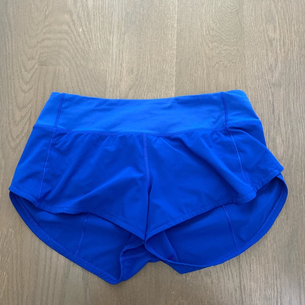 lululemon blue speed up short 2.5